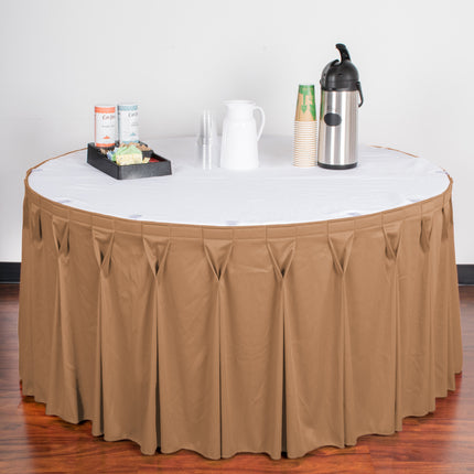 Váy phủ bàn Snap Drape Wyndham 5412EG29W3-049 xếp li nơ màu gỗ đàn hương 5,3 m x 74 cm kèm kẹp Velcro