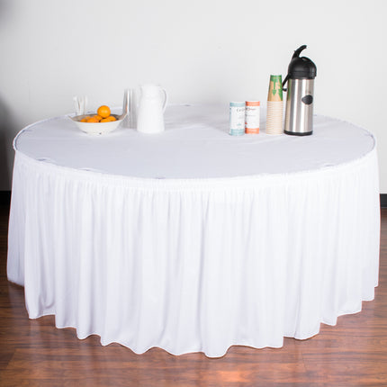 Váy phủ bàn xếp ly nhún Snap Drape Wyndham 5412GC29S3-010 6,6 x 0,74 m trắng kèm kẹp Velcro