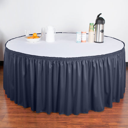 Váy bàn tiệc xếp ly nhún Snap Drape Wyndham 6,6 x 0,7 m màu xanh navy kẹp Velcro