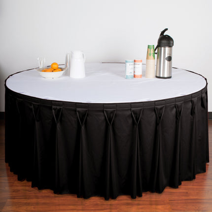 Váy phủ bàn xếp nếp nơ màu đen Snap Drape 5412GC29W3-014 Wyndham 6,6 x 0,7 m kèm kẹp Velcro