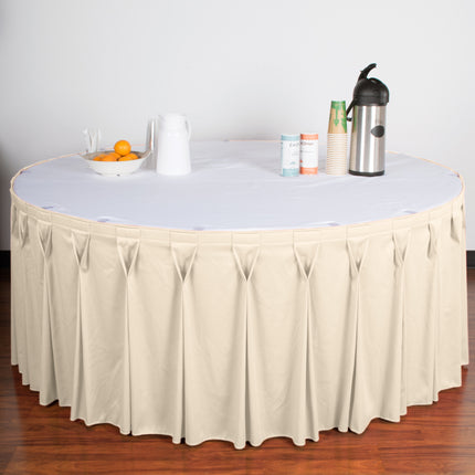Váy bàn xếp ly nơ bướm màu ngà kèm kẹp Velcro Snap Drape Wyndham 6,6 x 0,74 m