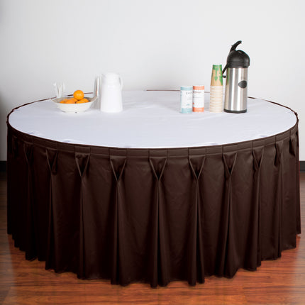 Váy quây bàn xếp ly nơ màu nâu Snap Drape Wyndham 5412GC29W3-005 6,6 m x 74 cm, kèm kẹp Velcro®