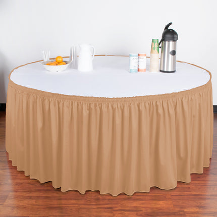Váy bàn xếp ly nhún Snap Drape Wyndham 6,5 m x 74 cm màu be, kẹp Velcro, 5412GC29S3-049