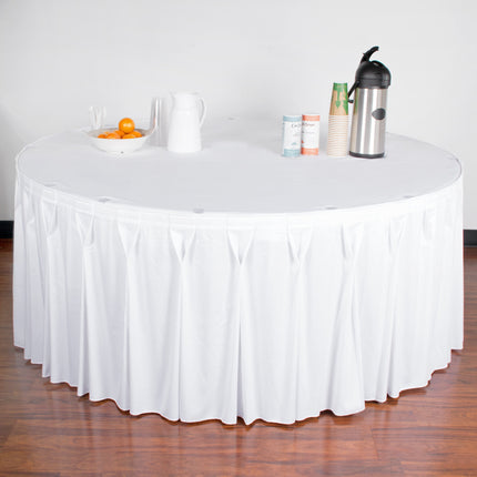 Váy phủ bàn xếp hộp màu trắng Snap Drape 5412GC29B3-010 Wyndham 6,6 x 0,7 m kèm kẹp Velcro