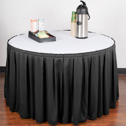 Váy bàn xếp ly hộp màu đen kèm kẹp Velcro Snap Drape Wyndham 4 x 0,74 m