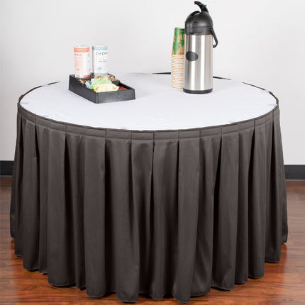 Váy bàn tiệc xếp ly hộp Snap Drape Wyndham 4 x 0,7 m màu than kẹp Velcro