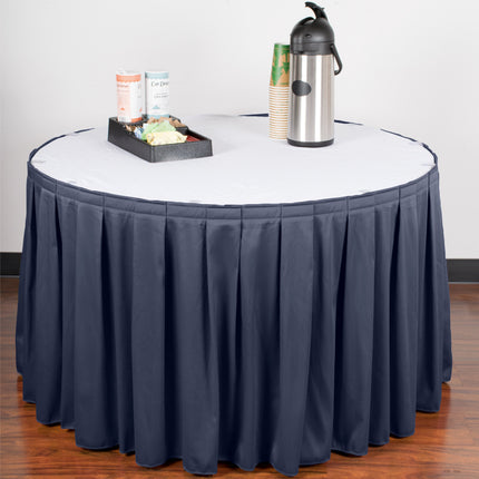 Váy phủ bàn xếp ly hộp Snap Drape Wyndham 5412CE29B3-011 4 x 0,74 m xanh navy kèm kẹp Velcro