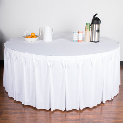 Váy quây bàn xếp nơ Snap Drape Wyndham 6,55 m x 74 cm màu trắng với kẹp Velcro