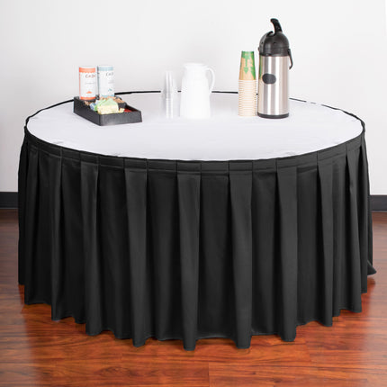 Váy bàn xếp ly hộp Snap Drape Wyndham 5,3 m x 74 cm màu đen kèm kẹp Velcro