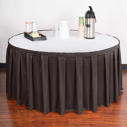 Váy bàn xếp ly hộp Snap Drape Wyndham 5412EG29B3-512 màu than 5,3 x 0,74 m với kẹp Velcro