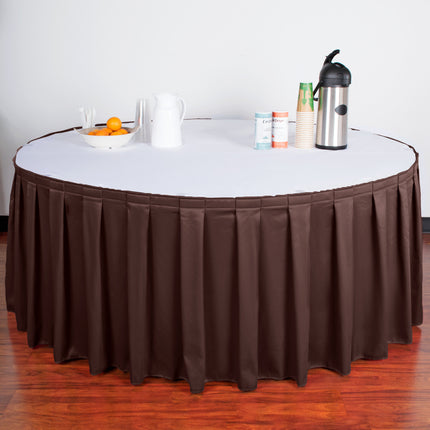 Váy bàn Snap Drape 5412GC29B3-005 Wyndham 6,4 m 15,2 cm x 73,7 cm nâu xếp ly hộp với khóa dán Velcro® kẹp