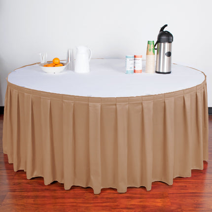 Váy bàn xếp ly hộp Snap Drape Wyndham 5412GC29B3-049 màu gỗ đàn hương 6,6 x 0,74 m với kẹp Velcro