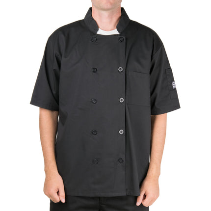Áo bếp ngắn tay unisex đen tùy chỉnh Chef Revival Bronze J109 - L