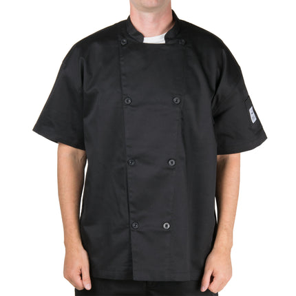 Áo bếp tay ngắn Chef Revival Silver J205 unisex đen, lưng lưới, size L