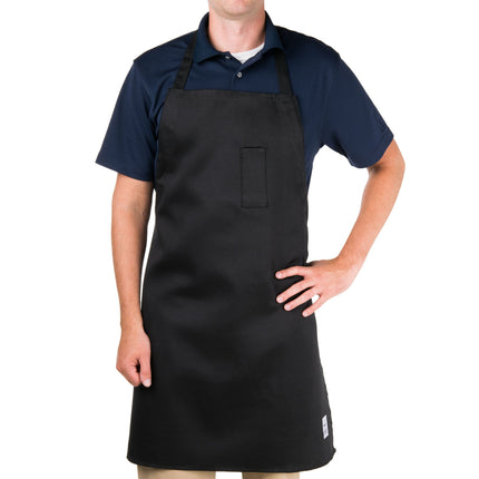 Tạp dề yếm dài vải poly-cotton có thể tùy chỉnh Chef Revival đen, túi đựng bút