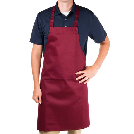 Tạp dề yếm vải poly-cotton có thể tùy chỉnh Chef Revival đỏ mận
