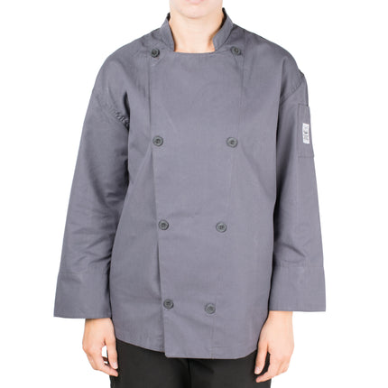 Áo bếp tay dài unisex Chef Revival Silver J200 màu xám lưng lưới - cỡ 3X