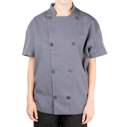 Áo bếp tay ngắn lưng lưới màu xám Chef Revival Silver J205 unisex - size 2X