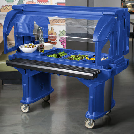Quầy salad / thức ăn di động Cambro VBR5186 Versa xanh navy 1,5 m, bánh xe tiêu chuẩn