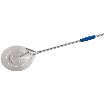 Xẻng pizza inch tròn đục lỗ nhỏ GI Metal Napoletana 25 cm cán 150 cm IN-26F
