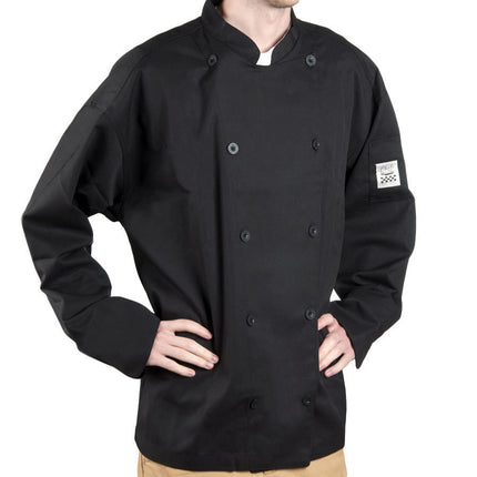 Áo bếp cao cấp tay dài unisex Chef Revival Traditional J030BK đen in tùy chỉnh - 3X