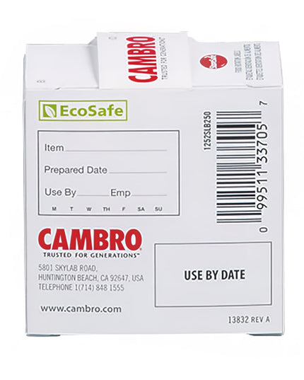 Nhãn Bảo Quản Thực Phẩm Chữ Nhật StoreSafe® Cambro 1252SLB250 3.2 x 5.1 cm Trắng