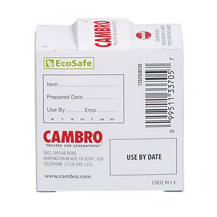 Nhãn Bảo Quản Thực Phẩm Chữ Nhật StoreSafe® Cambro 1252SLB250 3.2 x 5.1 cm Trắng