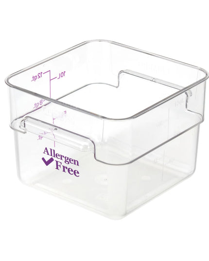 Hộp Đựng Thực Phẩm Vuông Cambro 12SFSCW441 11.4 lít - CamSquare®, Không Gây Dị Ứng, Polycarbonate, Trong Suốt