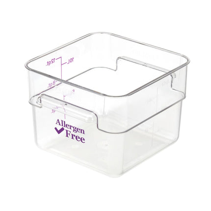 Hộp Đựng Thực Phẩm Vuông Cambro 12SFSCW441 11.4 lít - CamSquare®, Không Gây Dị Ứng, Polycarbonate, Trong Suốt