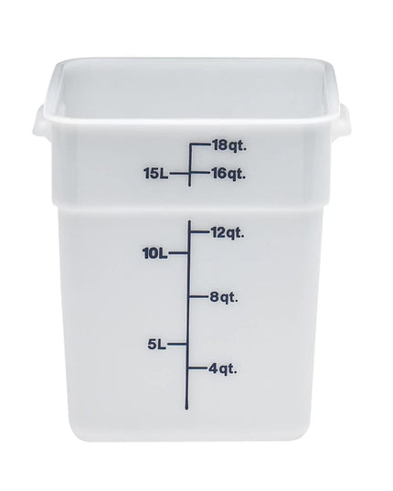 Cambro 18SFSP148 Hộp Đựng Thực Phẩm Vuông 17 lít - CamSquare®, Polyethylene, Trắng Tự Nhiên