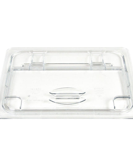 Cambro 20CWLN135 FlipLid Nắp Khay Thực Phẩm - Kích Thước 1/2, Có Rãnh, Bản Lề, Trong Suốt