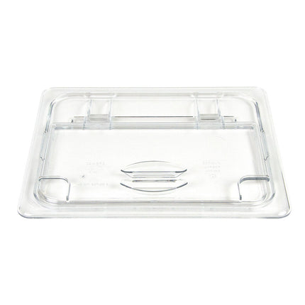 Cambro 20CWLN135 FlipLid Nắp Khay Thực Phẩm - Kích Thước 1/2, Có Rãnh, Bản Lề, Trong Suốt