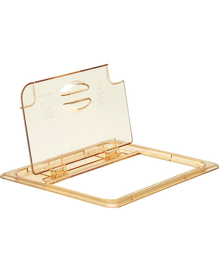 Nắp Khay Thực Phẩm Nóng Cambro 20HPLN150 FlipLid - Kích Thước 1/2, Có Rãnh, Bản Lề, Màu Hổ Phách
