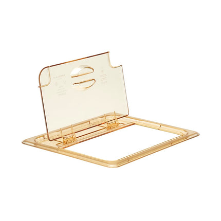Nắp Khay Thực Phẩm Nóng Cambro 20HPLN150 FlipLid - Kích Thước 1/2, Có Rãnh, Bản Lề, Màu Hổ Phách