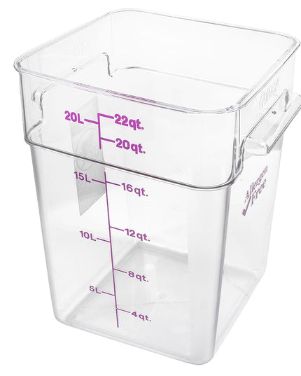 Cambro 22SFSCW441 Hộp Đựng Thực Phẩm Vuông 20.8 lít - CamSquare®, Không Gây Dị Ứng, Polycarbonate, Trong Suốt