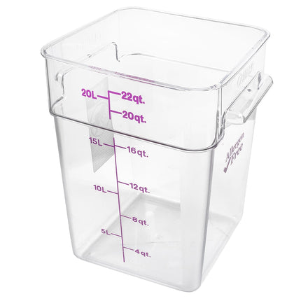 Cambro 22SFSCW441 Hộp Đựng Thực Phẩm Vuông 20.8 lít - CamSquare®, Không Gây Dị Ứng, Polycarbonate, Trong Suốt
