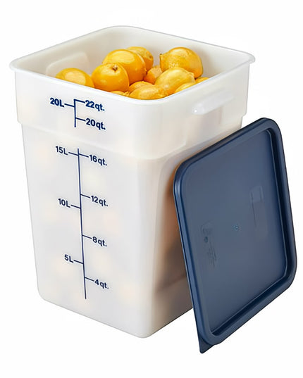 Hộp Đựng Thực Phẩm Vuông Cambro 22SFSP148 20.8 lít - CamSquare®, Polyethylene, Trắng Tự Nhiên