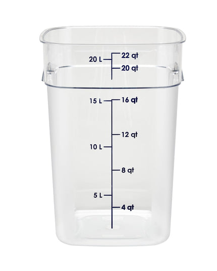 Hộp Đựng Thực Phẩm Vuông FreshPro Cambro 22SFSPROCW135 20.8 lít - CamSquare®, Polycarbonate, Vạch Chia Xanh