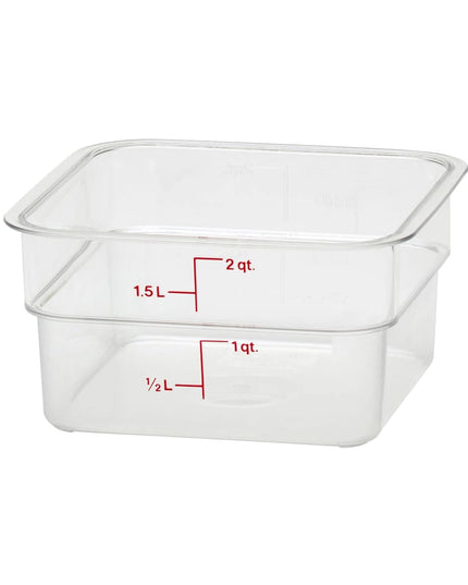 Hộp Đựng Thực Phẩm Vuông CamSquare® Cambro 2SFSCW135 1.9 lít - Polycarbonate, Trong Suốt