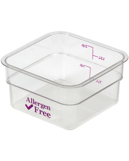 Hộp Đựng Thực Phẩm Vuông Cambro 2SFSCW441 1.9 lít - CamSquare®, Không Gây Dị Ứng, Polycarbonate, Trong Suốt