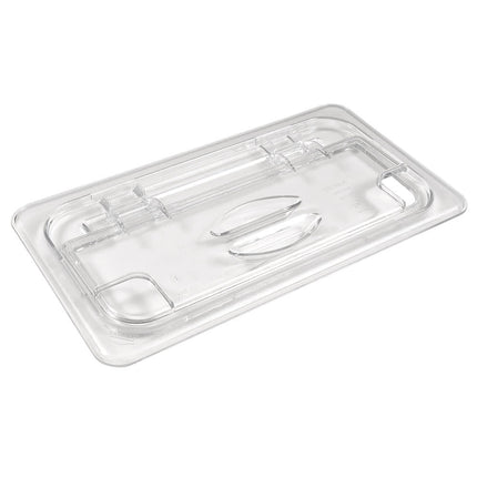 Cambro 30CWLN135 FlipLid Nắp Khay Thực Phẩm - Cỡ 1/3, Có Rãnh, Bản Lề, Trong Suốt