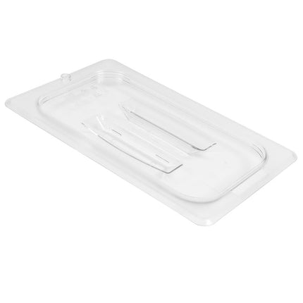 Cambro 40CWCH135 Camwear Nắp Khay Đựng Thức Ăn - Cỡ 1/4, Phẳng Có Tay Cầm, Trong Suốt