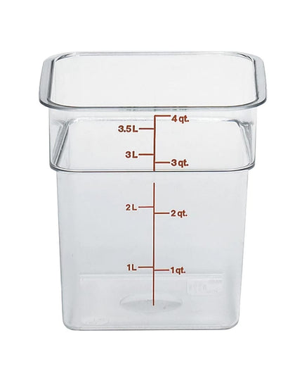 Cambro 4SFSCW135 Hộp Đựng Thực Phẩm Vuông CamSquare® 3.8 lít - Polycarbonate, Trong Suốt