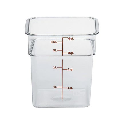 Cambro 4SFSCW135 Hộp Đựng Thực Phẩm Vuông CamSquare® 3.8 lít - Polycarbonate, Trong Suốt