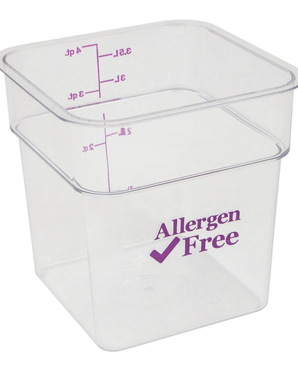 Hộp Đựng Thực Phẩm Vuông Cambro 4SFSCW441 Dung Tích 3.8 Lít - CamSquare®, Không Gây Dị Ứng, Polycarbonate, Trong Suốt