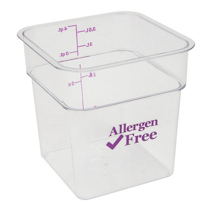 Hộp Đựng Thực Phẩm Vuông Cambro 4SFSCW441 Dung Tích 3.8 Lít - CamSquare®, Không Gây Dị Ứng, Polycarbonate, Trong Suốt