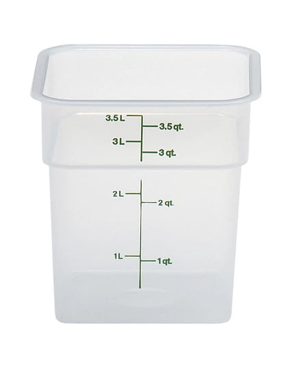 Hộp Đựng Thực Phẩm Vuông Cambro 4SFSPP190 3.8 lít - CamSquare®, Nhựa, Trong Mờ