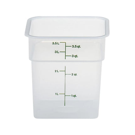 Hộp Đựng Thực Phẩm Vuông Cambro 4SFSPP190 3.8 lít - CamSquare®, Nhựa, Trong Mờ