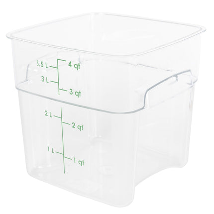Hộp Đựng Thực Phẩm Vuông Cambro 4SFSPROCW135 FreshPro 3.8 l - CamSquare®, Polycarbonate, Vạch Chia Màu Xanh