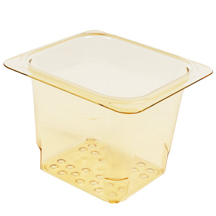 Cambro 65CLRHP150 Rổ Lọc H-Pan - Kích Thước 1/6, Sâu 12.7 cm, Màu Hổ Phách